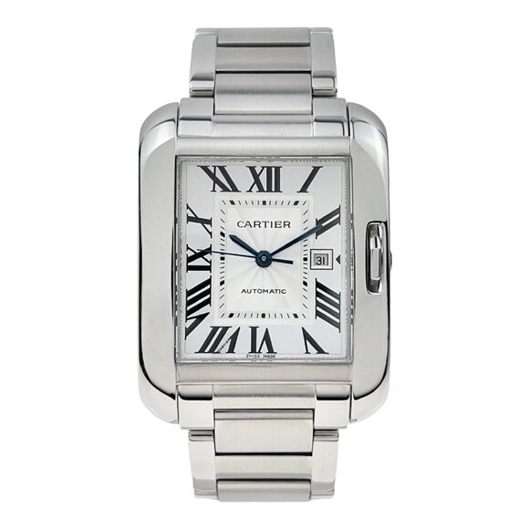 Cartier Tank Anglaise Stainless Steel Roman 30mm Automatic Men's Watch 3511 - Picture 1 of 8